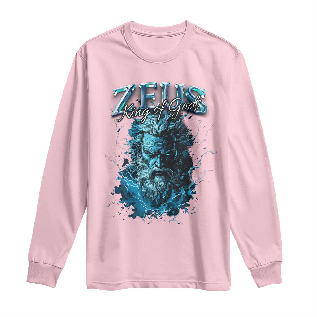 Greek Mythology Zeus Long Sleeve Shirt King Of Gods TS09 Light Pink Print Your Wear