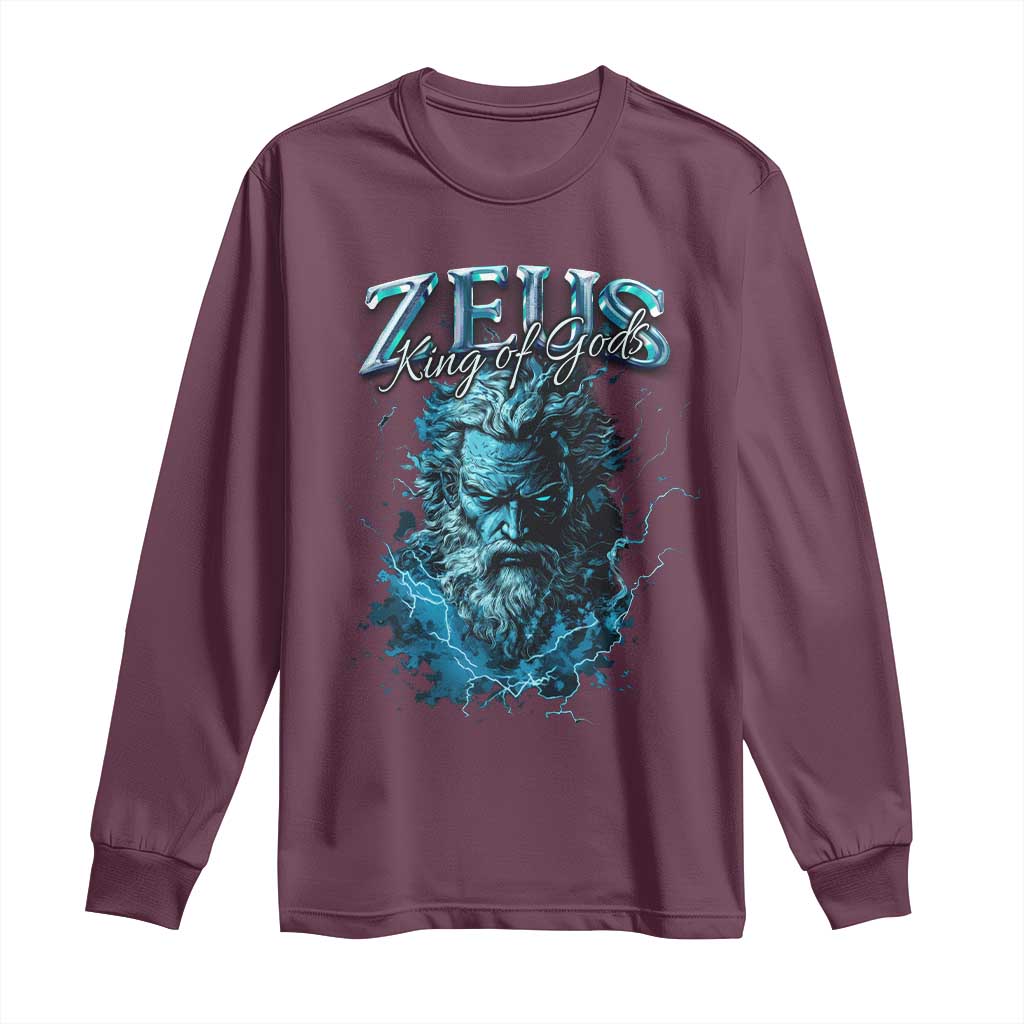 Greek Mythology Zeus Long Sleeve Shirt King Of Gods TS09 Maroon Print Your Wear