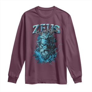 Greek Mythology Zeus Long Sleeve Shirt King Of Gods TS09 Maroon Print Your Wear