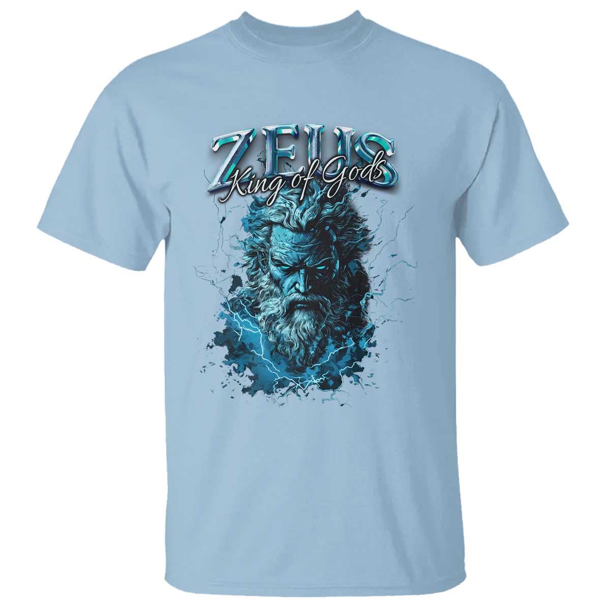 Greek Mythology Zeus T Shirt King Of Gods TS09 Light Blue Print Your Wear
