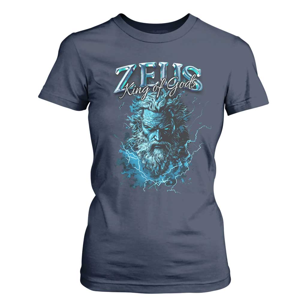 Greek Mythology Zeus T Shirt For Women King Of Gods TS09 Navy Print Your Wear