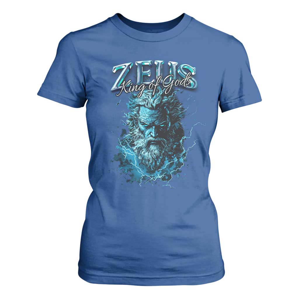 Greek Mythology Zeus T Shirt For Women King Of Gods TS09 Royal Blue Print Your Wear