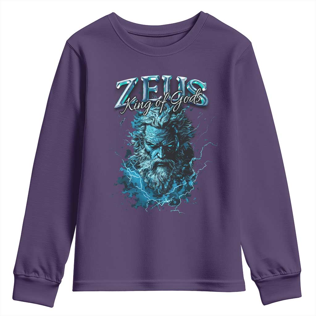 Greek Mythology Zeus Youth Sweatshirt King Of Gods TS09 Purple Print Your Wear