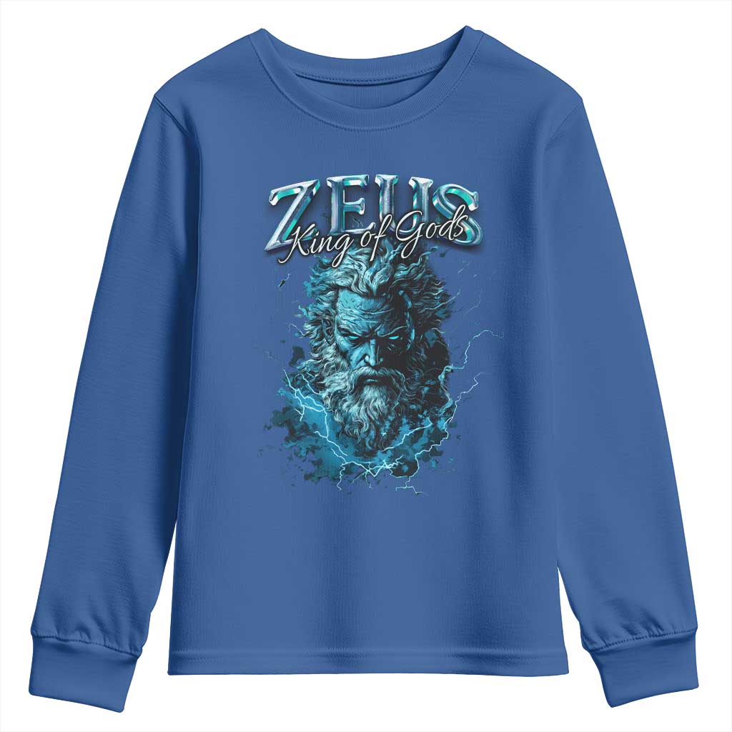 Greek Mythology Zeus Youth Sweatshirt King Of Gods TS09 Royal Blue Print Your Wear
