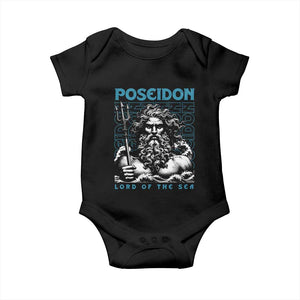 Greek Mythology Poseidon Baby Onesie Lord Of The Sea Trident TS09 Black Print Your Wear