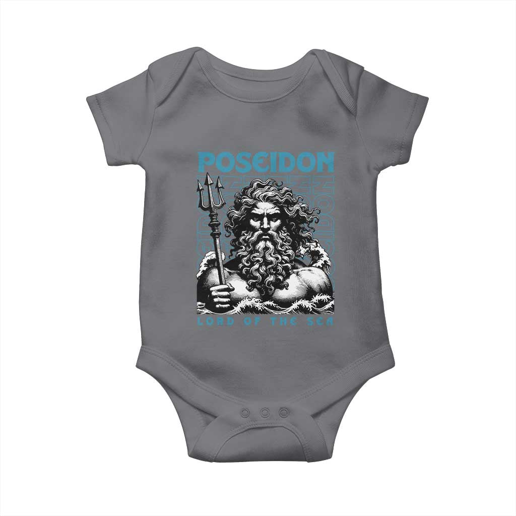 Greek Mythology Poseidon Baby Onesie Lord Of The Sea Trident TS09 Charcoal Print Your Wear