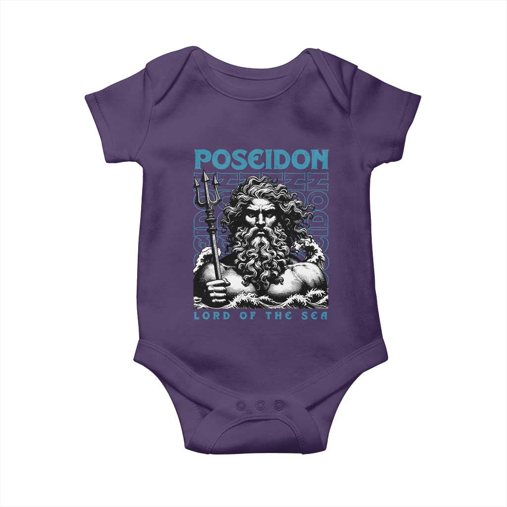 Greek Mythology Poseidon Baby Onesie Lord Of The Sea Trident TS09 Purple Print Your Wear