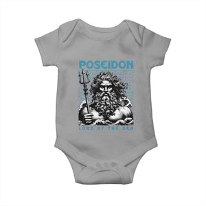 Greek Mythology Poseidon Baby Onesie Lord Of The Sea Trident TS09 Sport Gray Print Your Wear