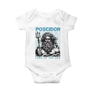 Greek Mythology Poseidon Baby Onesie Lord Of The Sea Trident TS09 White Print Your Wear