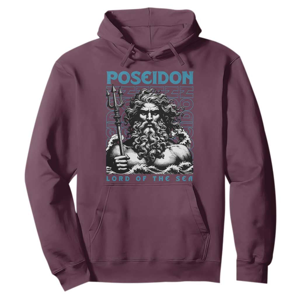 Greek Mythology Poseidon Hoodie Lord Of The Sea Trident TS09 Maroon Print Your Wear