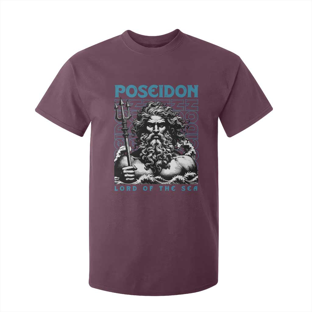 Greek Mythology Poseidon T Shirt For Kid Lord Of The Sea Trident TS09 Maroon Print Your Wear