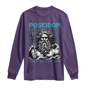 Greek Mythology Poseidon Long Sleeve Shirt Lord Of The Sea Trident TS09 Purple Print Your Wear