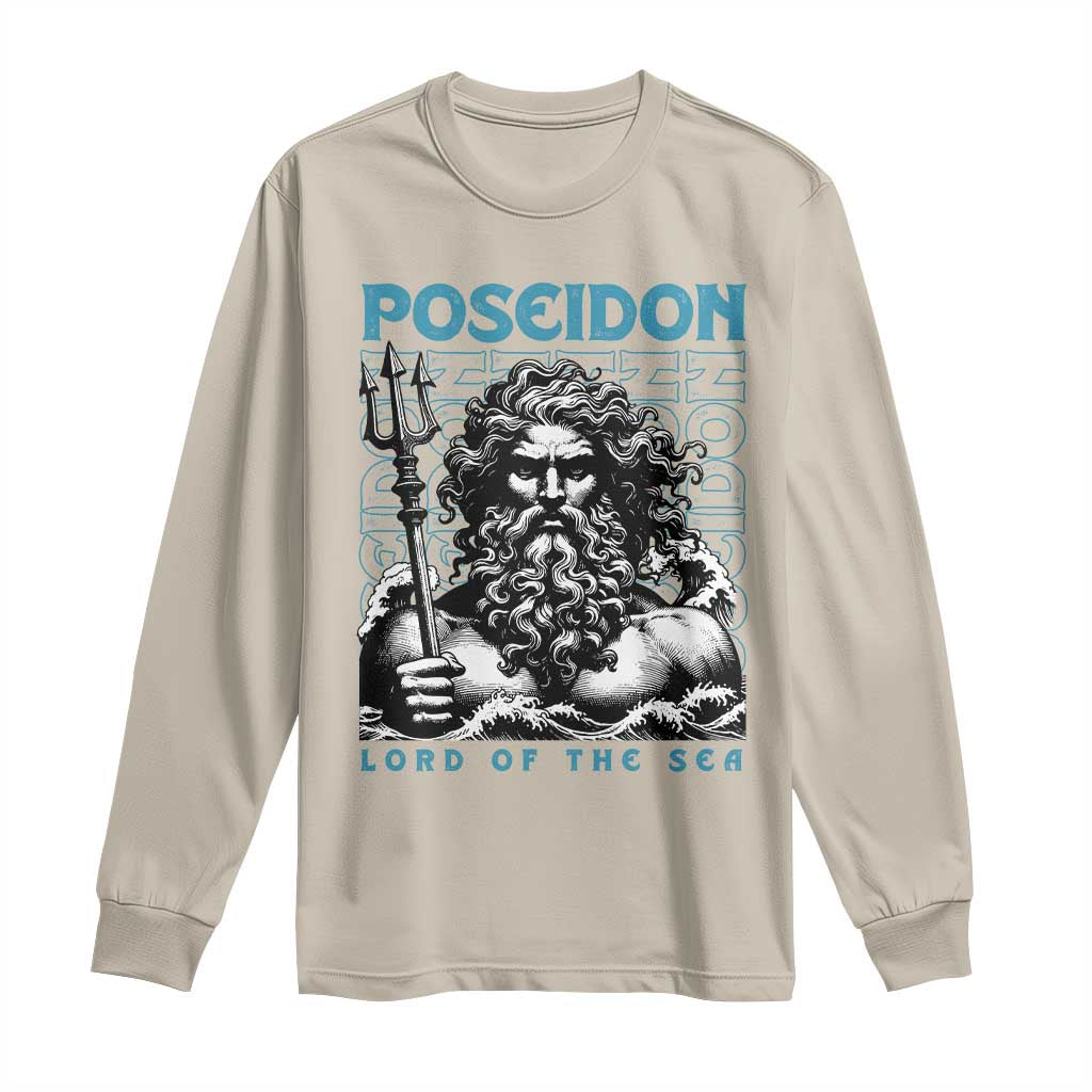 Greek Mythology Poseidon Long Sleeve Shirt Lord Of The Sea Trident TS09 Sand Print Your Wear