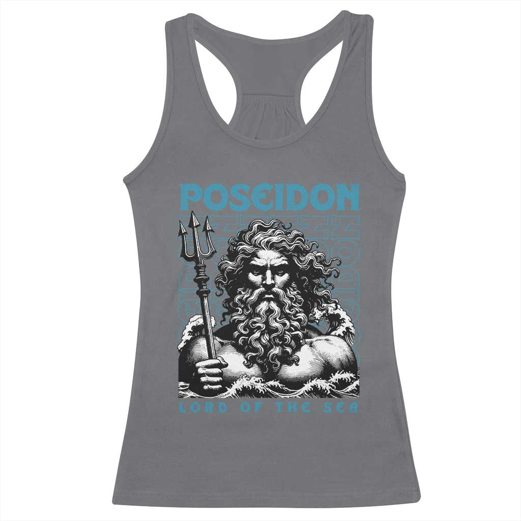 Greek Mythology Poseidon Racerback Tank Top Lord Of The Sea Trident TS09 Charcoal Print Your Wear