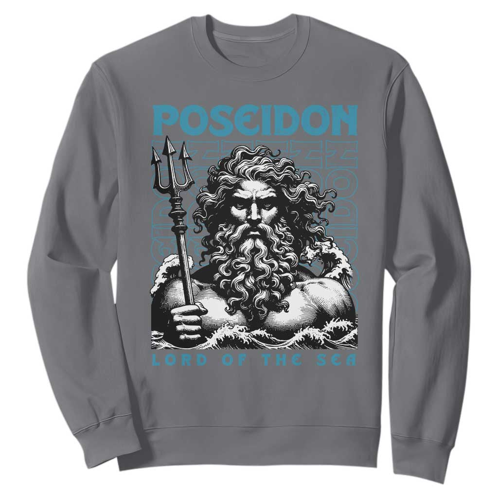 Greek Mythology Poseidon Sweatshirt Lord Of The Sea Trident TS09 Charcoal Print Your Wear