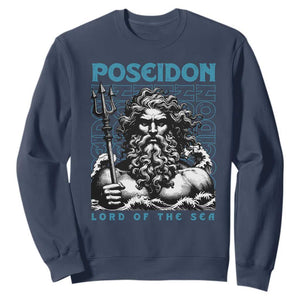 Greek Mythology Poseidon Sweatshirt Lord Of The Sea Trident TS09 Navy Print Your Wear