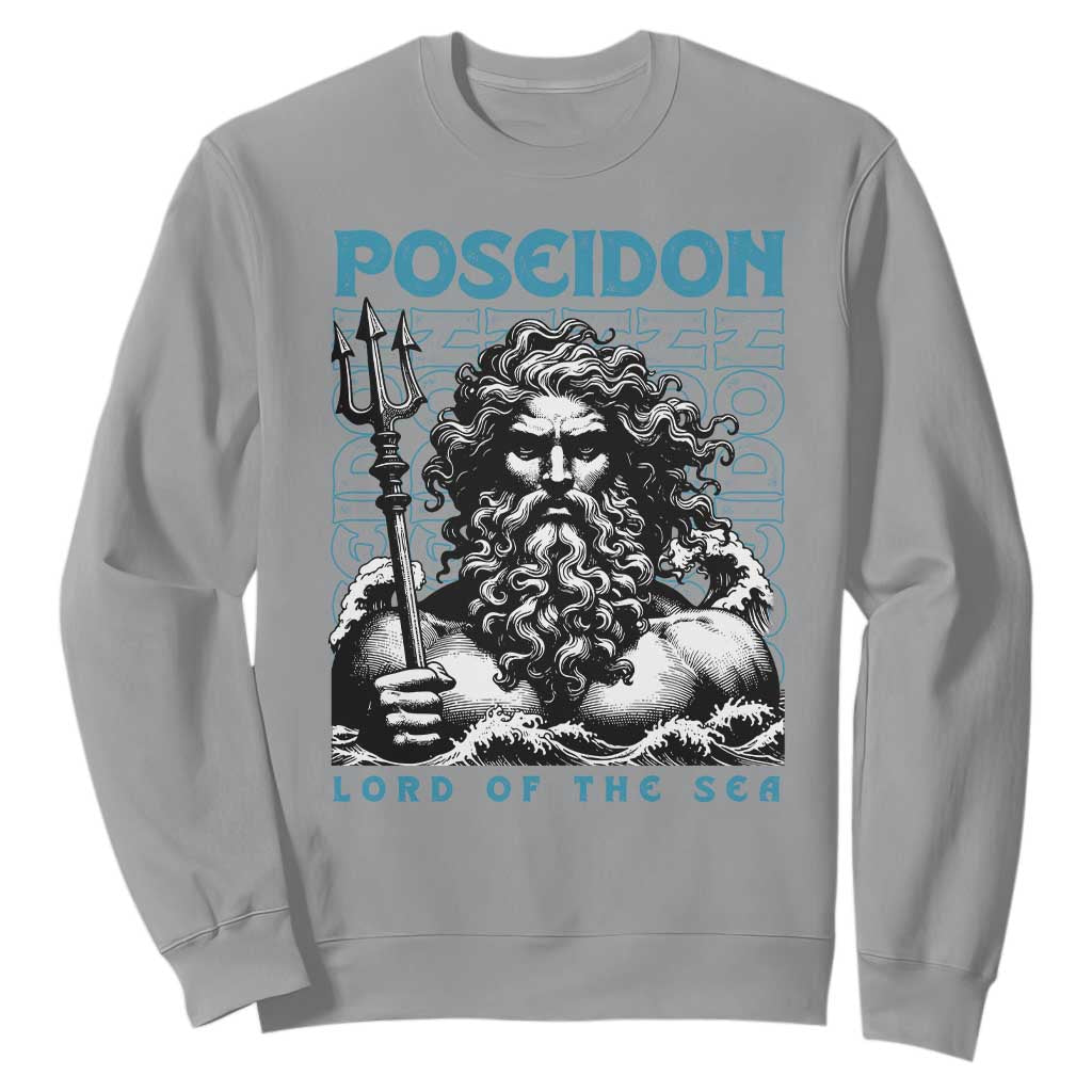 Greek Mythology Poseidon Sweatshirt Lord Of The Sea Trident TS09 Sport Gray Print Your Wear