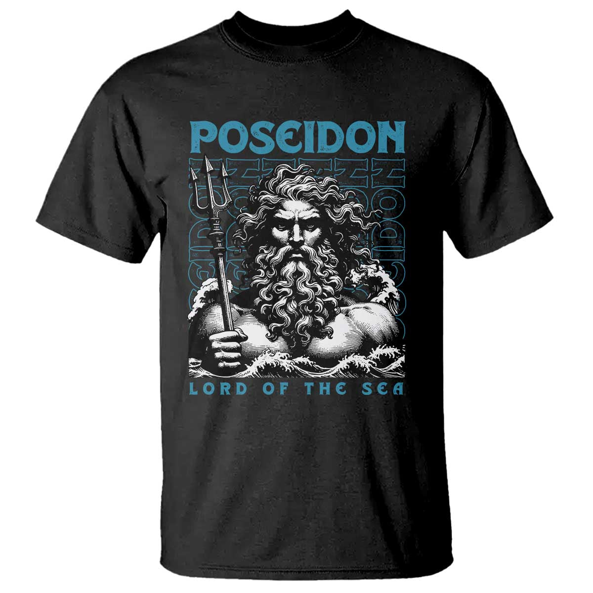 Greek Mythology Poseidon T Shirt Lord Of The Sea Trident TS09 Black Print Your Wear