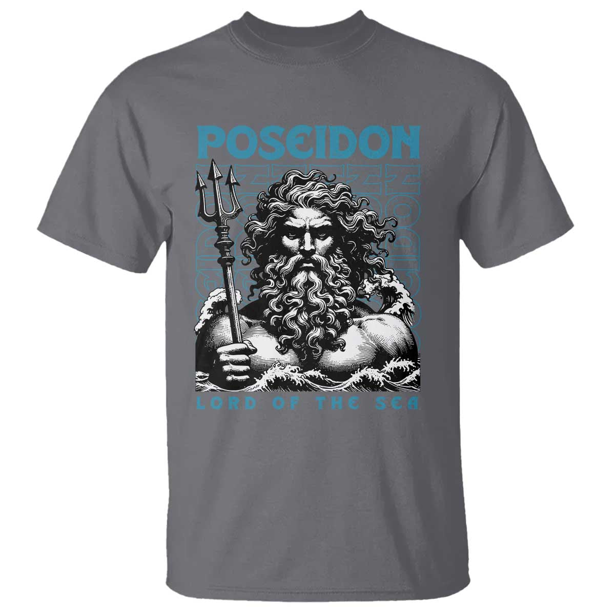Greek Mythology Poseidon T Shirt Lord Of The Sea Trident TS09 Charcoal Print Your Wear
