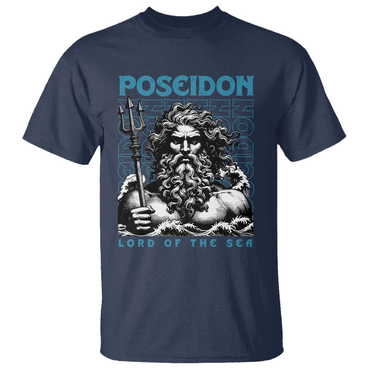 Greek Mythology Poseidon T Shirt Lord Of The Sea Trident TS09 Navy Print Your Wear