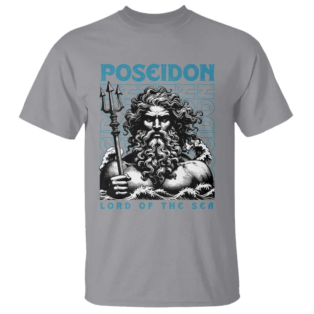 Greek Mythology Poseidon T Shirt Lord Of The Sea Trident TS09 Sport Gray Print Your Wear