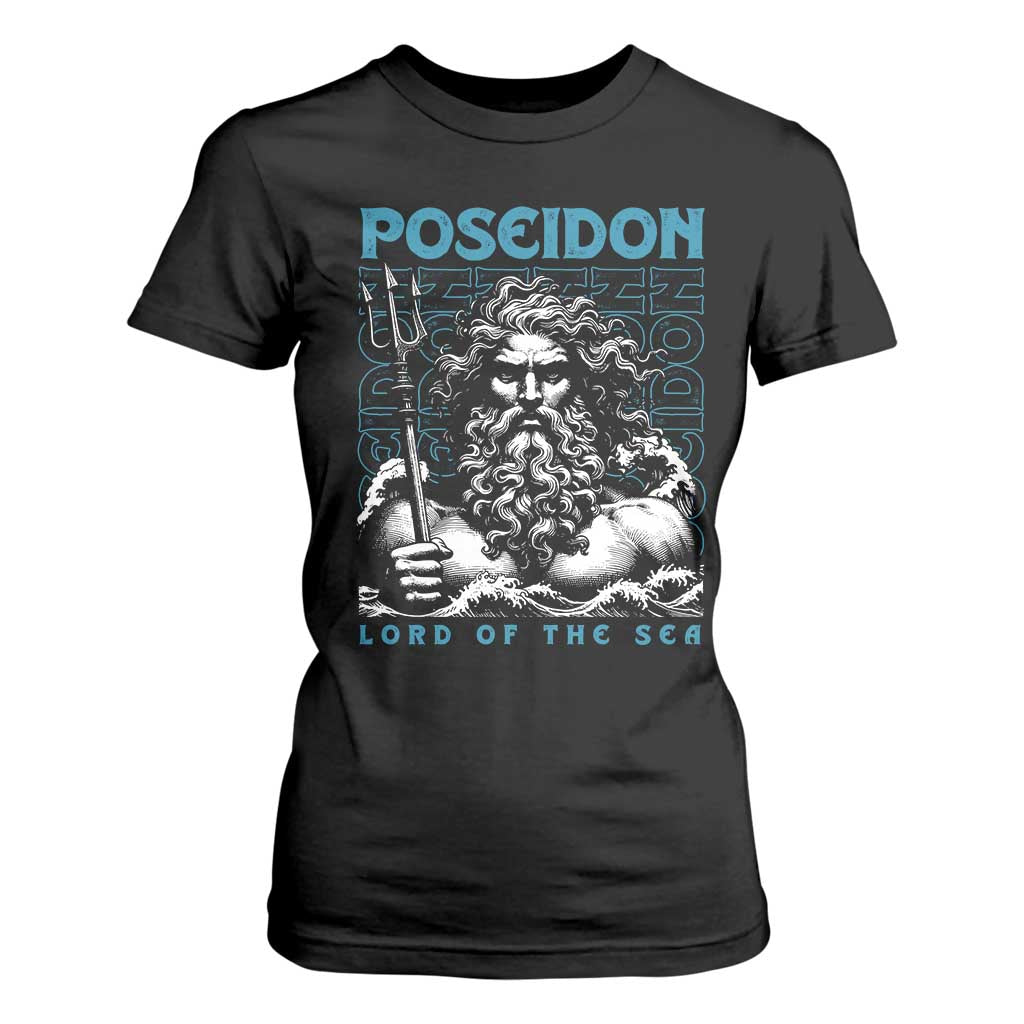 Greek Mythology Poseidon T Shirt For Women Lord Of The Sea Trident TS09 Black Print Your Wear