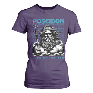 Greek Mythology Poseidon T Shirt For Women Lord Of The Sea Trident TS09 Purple Print Your Wear