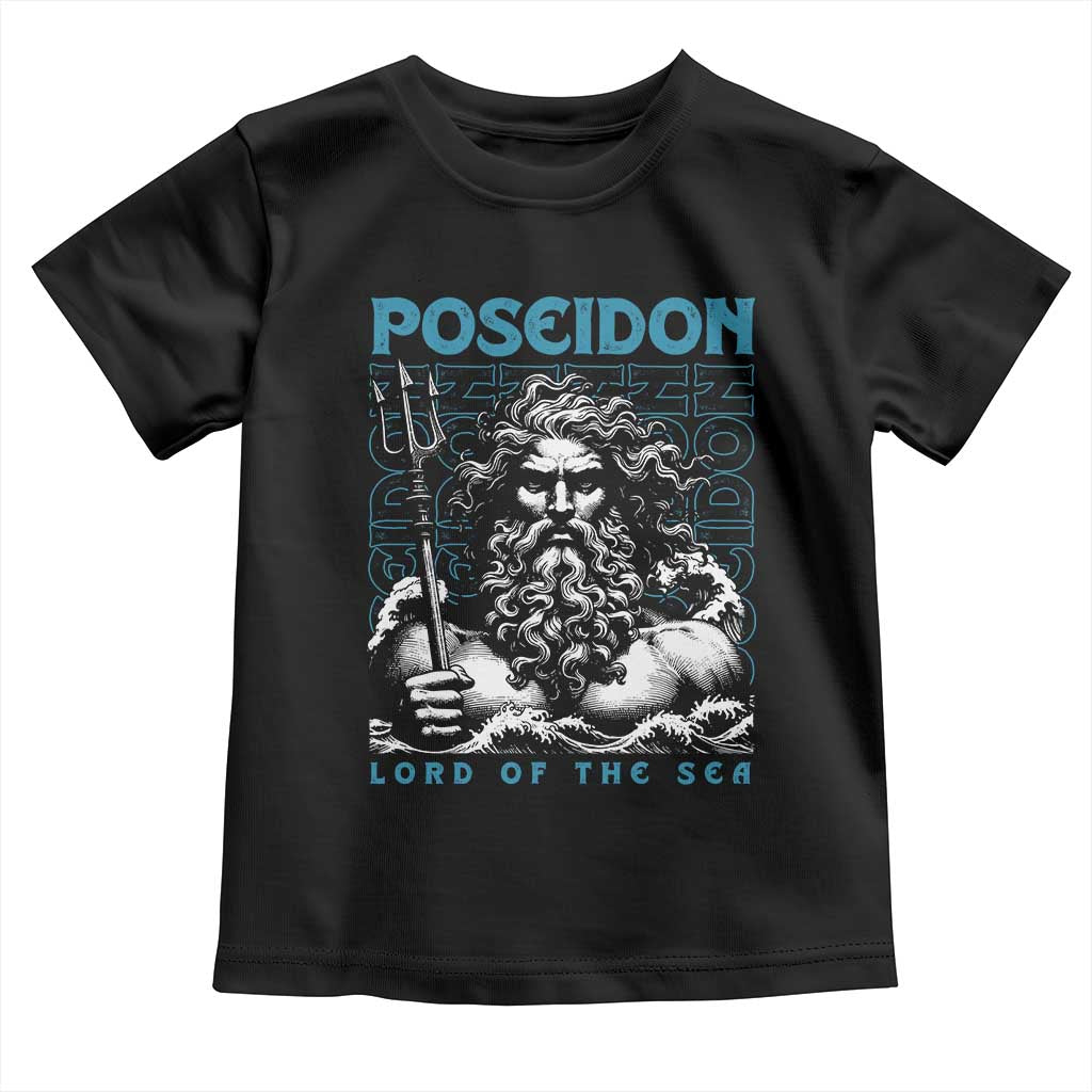 Greek Mythology Poseidon Toddler T Shirt Lord Of The Sea Trident TS09 Black Print Your Wear