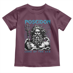 Greek Mythology Poseidon Toddler T Shirt Lord Of The Sea Trident TS09 Maroon Print Your Wear