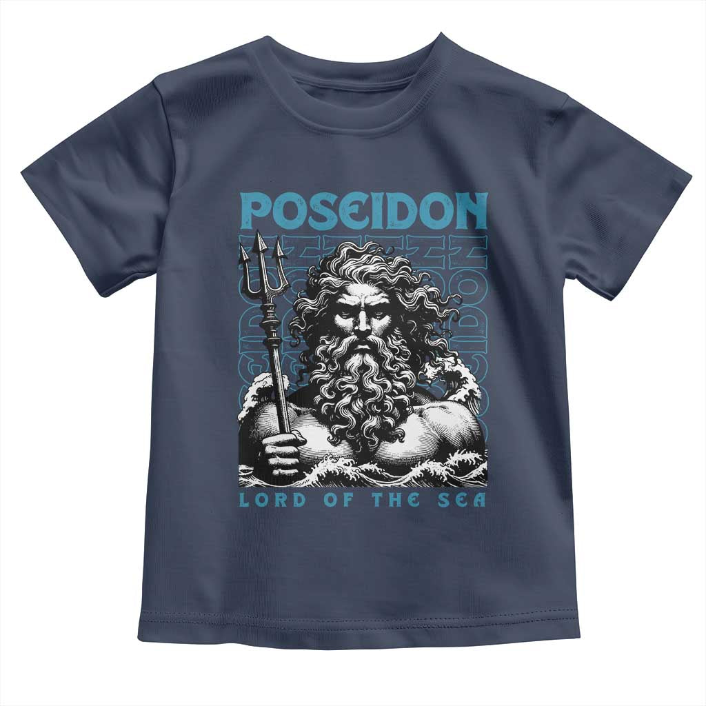 Greek Mythology Poseidon Toddler T Shirt Lord Of The Sea Trident TS09 Navy Print Your Wear