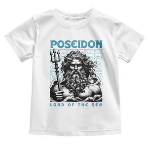 Greek Mythology Poseidon Toddler T Shirt Lord Of The Sea Trident TS09 White Print Your Wear