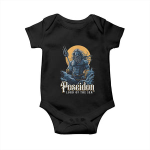 Ancient Greek Mythology Poseidon Baby Onesie Lord Of The Sea Trident TS09 Black Print Your Wear