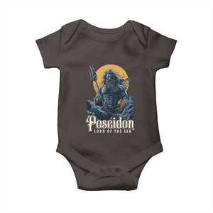 Ancient Greek Mythology Poseidon Baby Onesie Lord Of The Sea Trident TS09 Dark Chocolate Print Your Wear