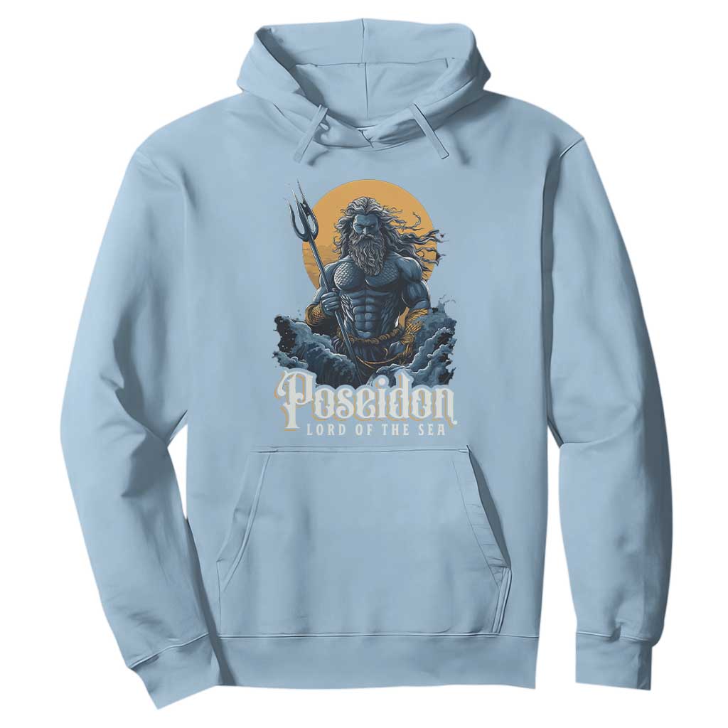Ancient Greek Mythology Poseidon Hoodie Lord Of The Sea Trident TS09 Light Blue Print Your Wear