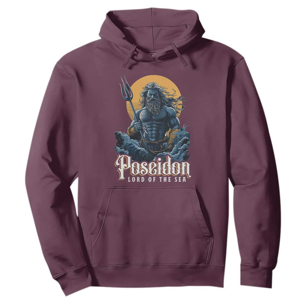 Ancient Greek Mythology Poseidon Hoodie Lord Of The Sea Trident TS09 Maroon Print Your Wear
