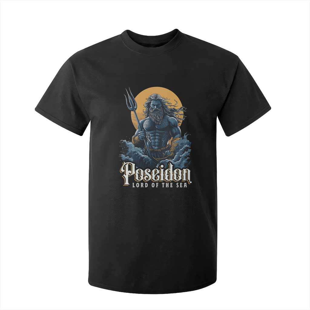 Ancient Greek Mythology Poseidon T Shirt For Kid Lord Of The Sea Trident TS09 Black Print Your Wear