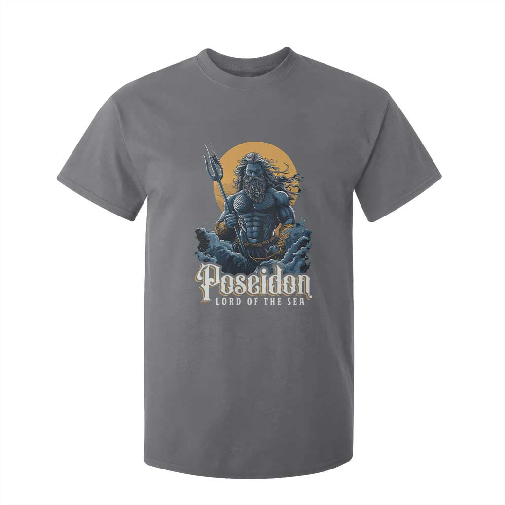 Ancient Greek Mythology Poseidon T Shirt For Kid Lord Of The Sea Trident TS09 Charcoal Print Your Wear