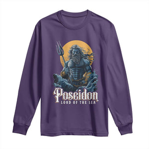 Ancient Greek Mythology Poseidon Long Sleeve Shirt Lord Of The Sea Trident TS09 Purple Print Your Wear