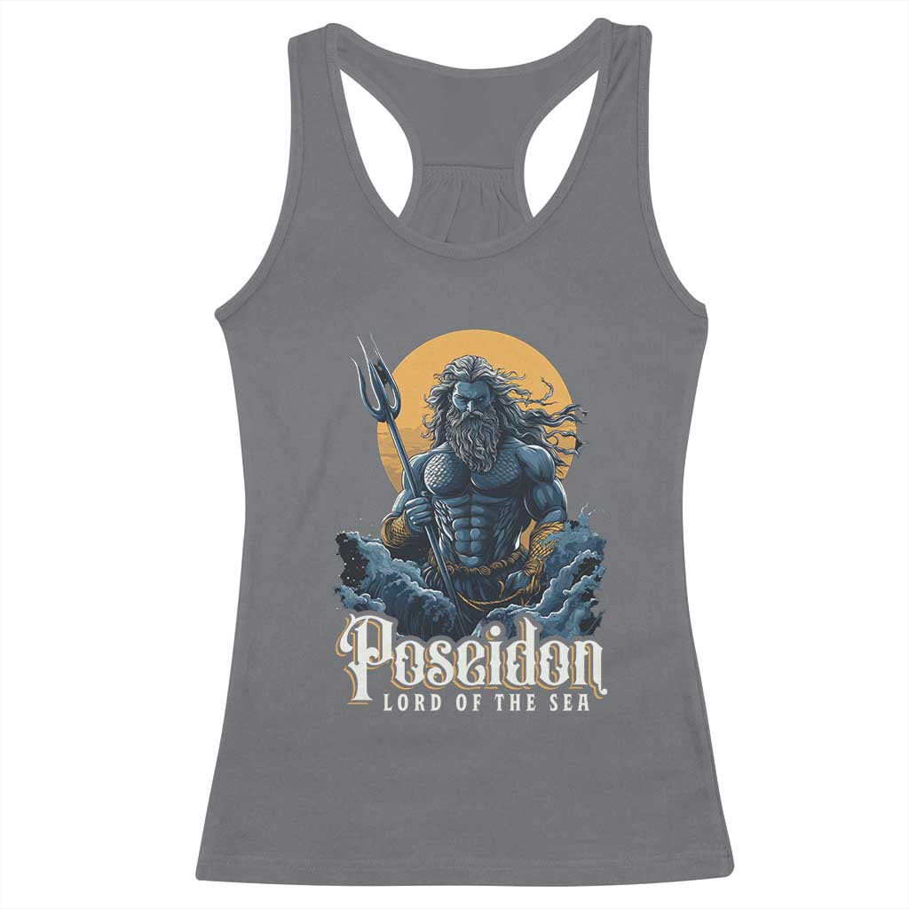 Ancient Greek Mythology Poseidon Racerback Tank Top Lord Of The Sea Trident TS09 Charcoal Print Your Wear