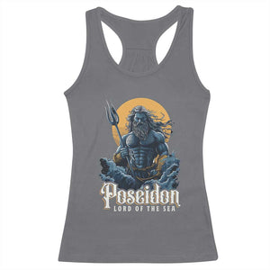 Ancient Greek Mythology Poseidon Racerback Tank Top Lord Of The Sea Trident TS09 Charcoal Print Your Wear