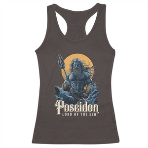 Ancient Greek Mythology Poseidon Racerback Tank Top Lord Of The Sea Trident TS09 Dark Chocolate Print Your Wear