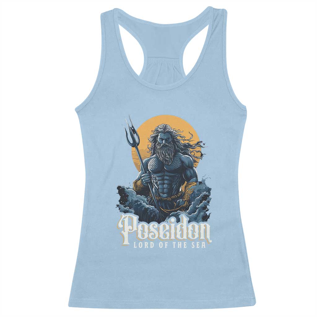Ancient Greek Mythology Poseidon Racerback Tank Top Lord Of The Sea Trident TS09 Light Blue Print Your Wear
