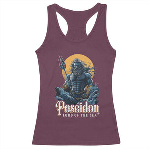 Ancient Greek Mythology Poseidon Racerback Tank Top Lord Of The Sea Trident TS09 Maroon Print Your Wear
