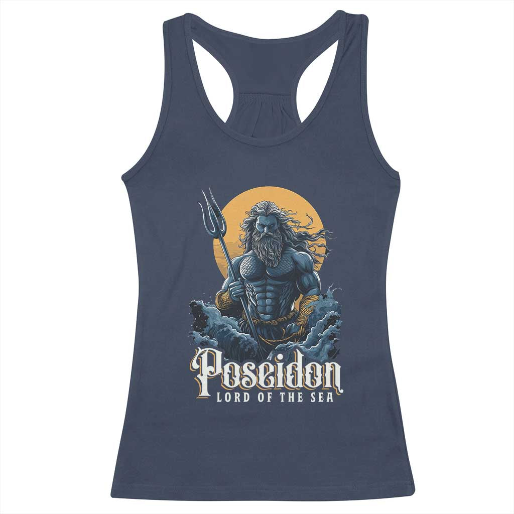 Ancient Greek Mythology Poseidon Racerback Tank Top Lord Of The Sea Trident TS09 Navy Print Your Wear