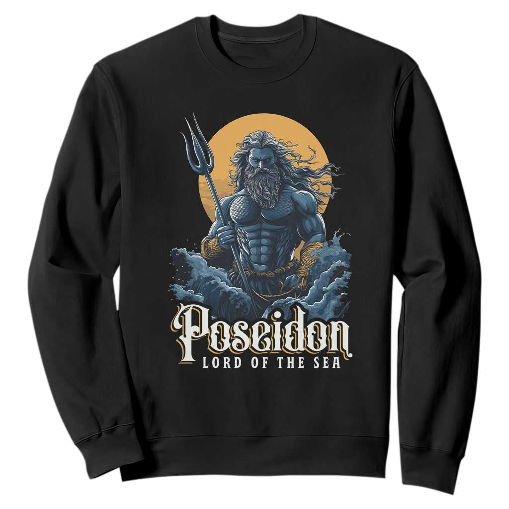 Ancient Greek Mythology Poseidon Sweatshirt Lord Of The Sea Trident TS09 Black Print Your Wear