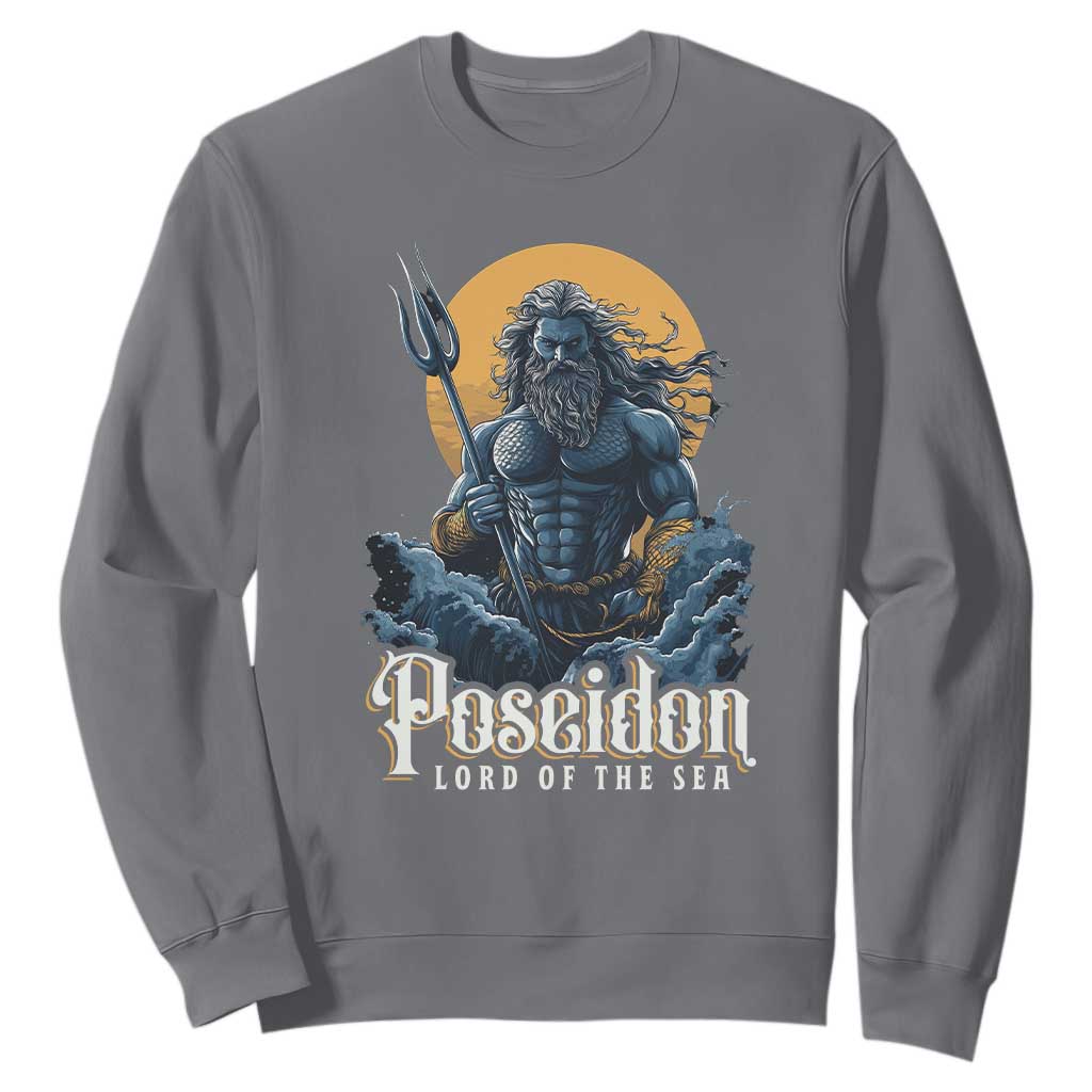 Ancient Greek Mythology Poseidon Sweatshirt Lord Of The Sea Trident TS09 Charcoal Print Your Wear