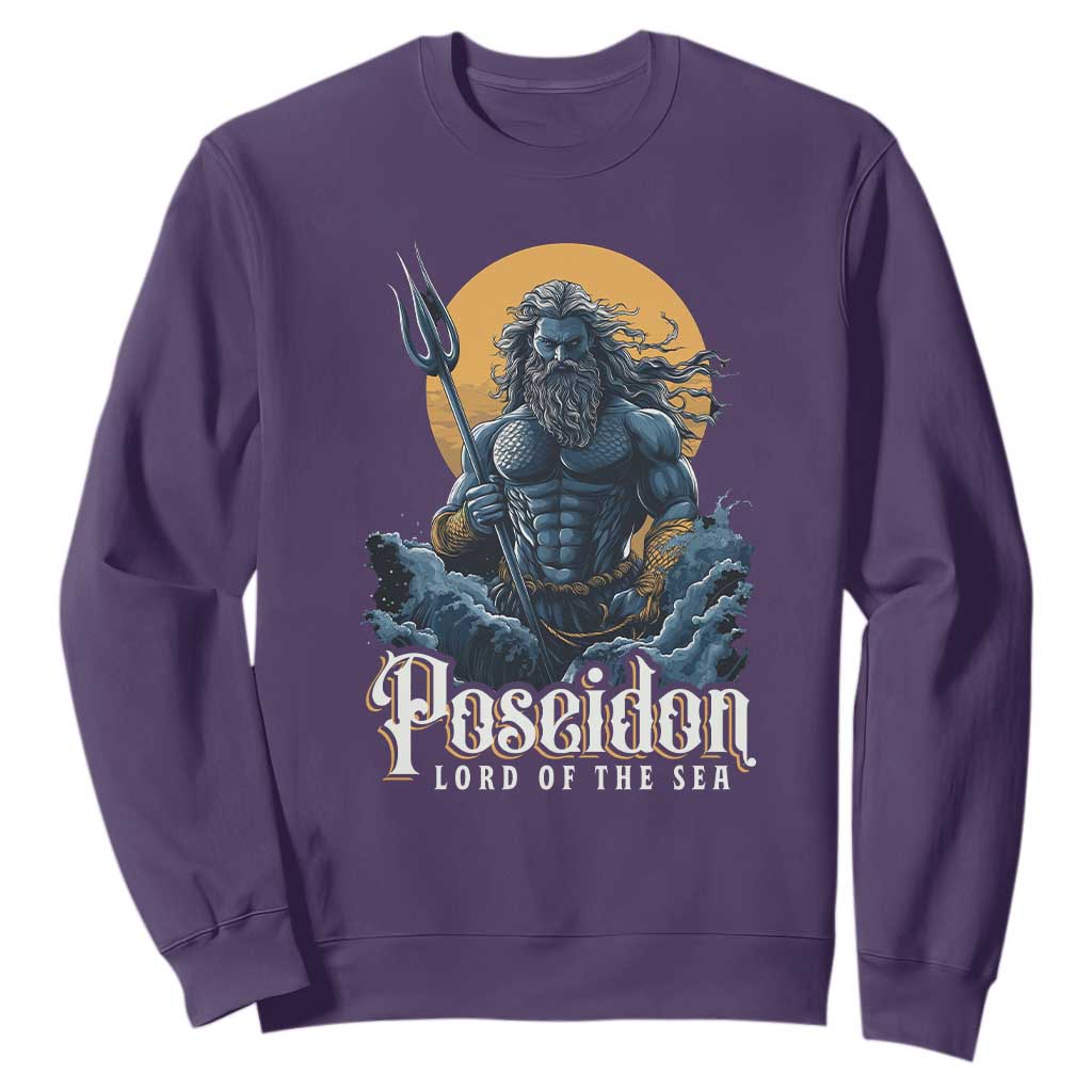 Ancient Greek Mythology Poseidon Sweatshirt Lord Of The Sea Trident TS09 Purple Print Your Wear