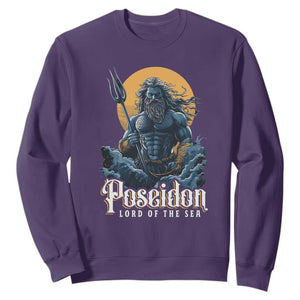 Ancient Greek Mythology Poseidon Sweatshirt Lord Of The Sea Trident TS09 Purple Print Your Wear