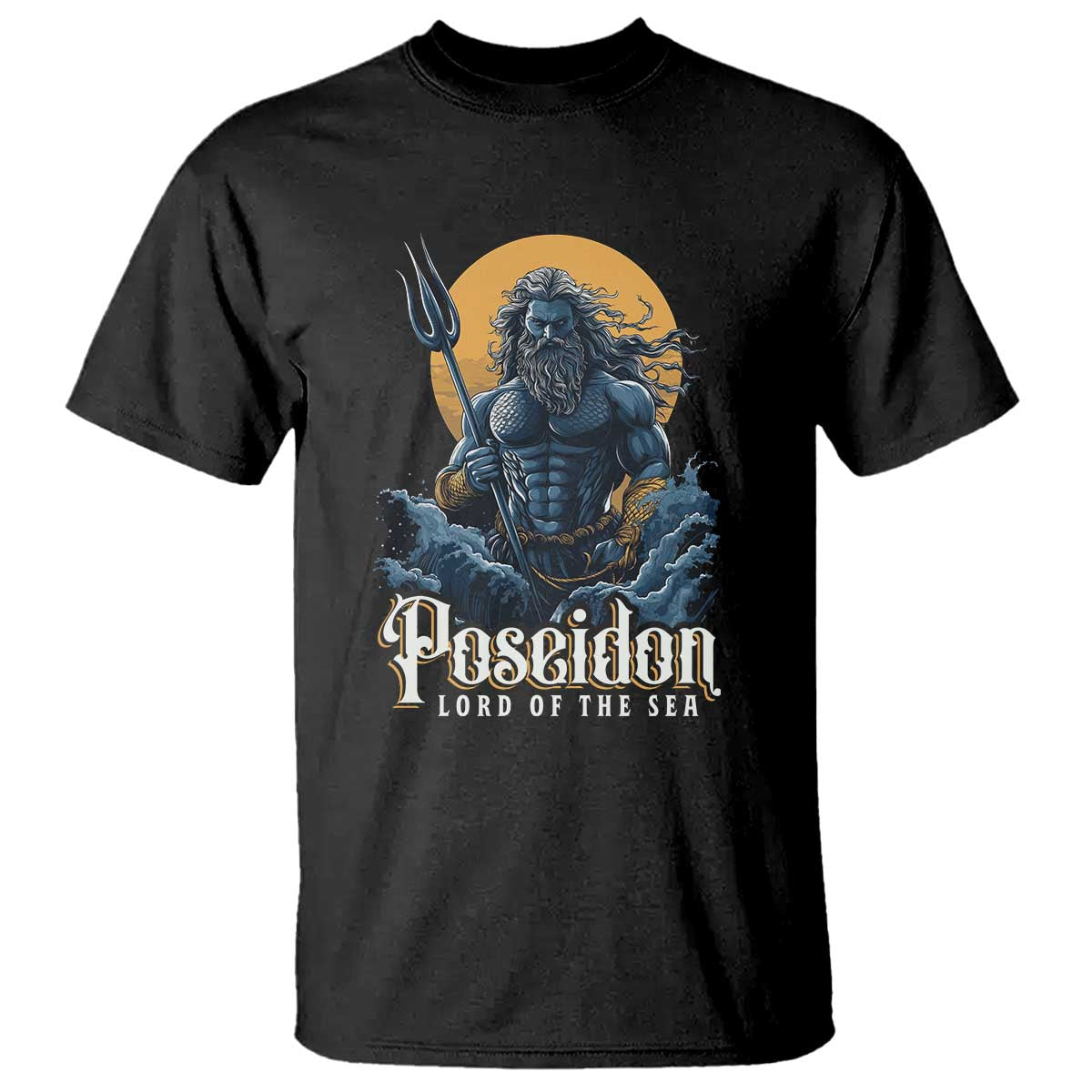 Ancient Greek Mythology Poseidon T Shirt Lord Of The Sea Trident TS09 Black Print Your Wear