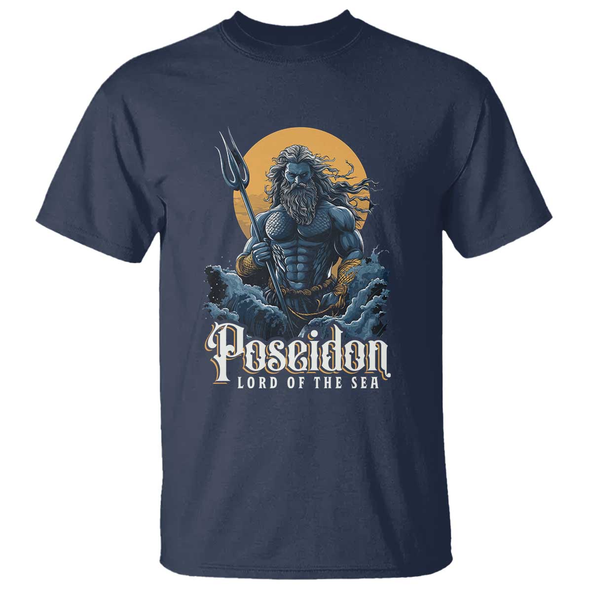 Ancient Greek Mythology Poseidon T Shirt Lord Of The Sea Trident TS09 Navy Print Your Wear